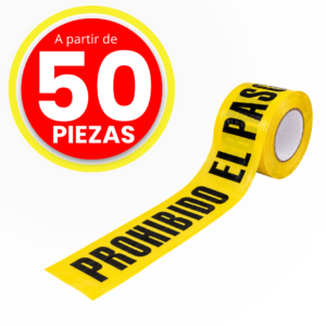Banda "prohibido el paso" 7.5cm x 305m amarilla letras en negro