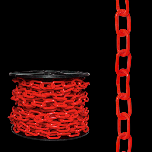 CADENA PLASTICA ROJA 25M ESPESOR 6MM