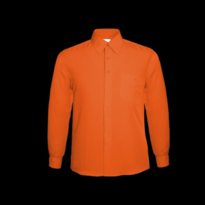 CAMISOLA DE TRABAJO 100% ALGODÓN COLOR NARANJA, MANGA LARGA.
