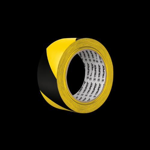 CINTA DELIMITADORA ADHESIVA COLOR AMARILLO/NEGRO DE 4.8CMX33M