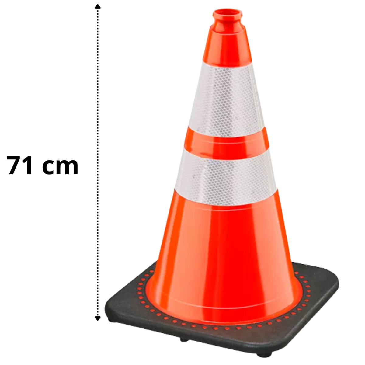 Cono Vial 71cm Naranja con Reflejante - Imagen 3