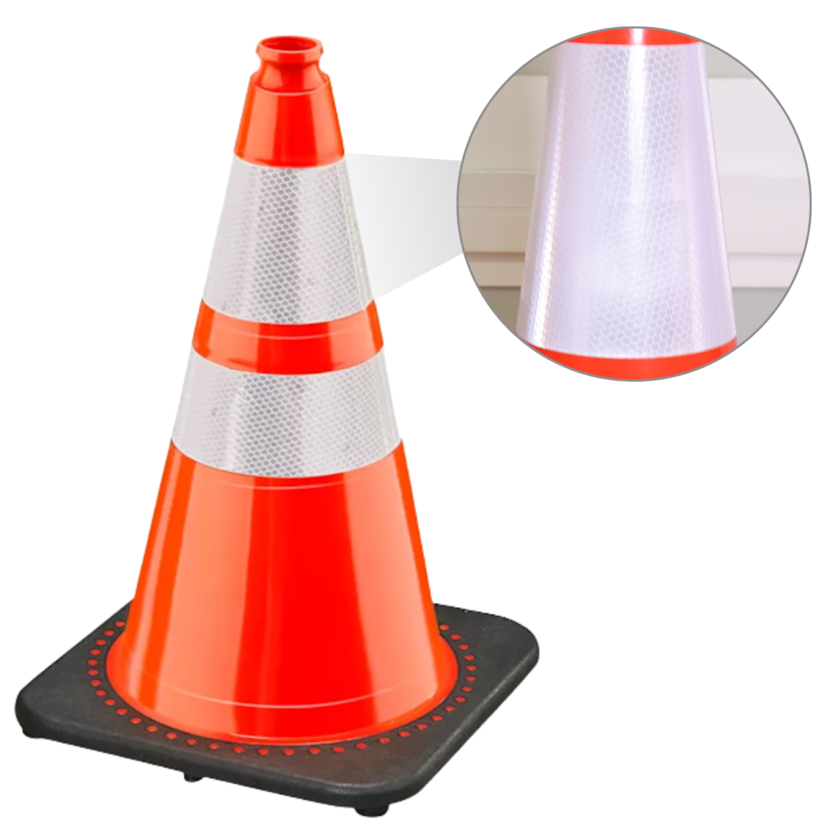 Cono Vial 71cm Naranja con Reflejante - Imagen 4
