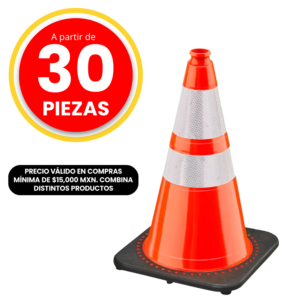 Cono Vial 71cm Naranja con Reflejante