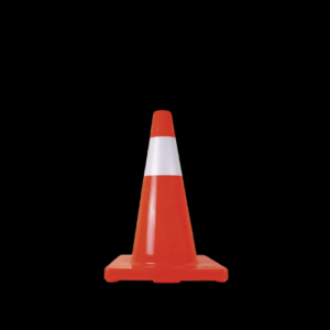 CONO NARANJA 45CM C/REFLEJANTE BASE NARANJA