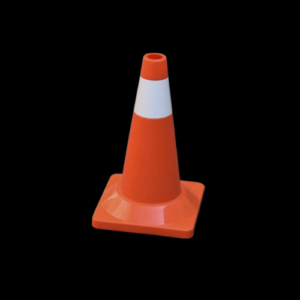 CONO NARANJA 91CM C/REFLEJANTE BASE NARANJA