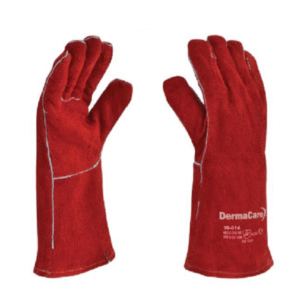 Guante para soldador carnaza rojo hilo kevlar DERMACARE
