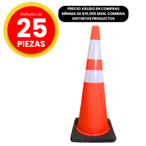 Cono Vial 91cm Naranja con Reflejante