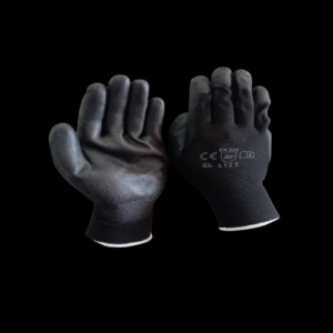 GUANTE DE NAILON PALMA DE POLIURETANO, COLOR NEGRO