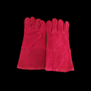 GUANTE PARA SOLDADOR DE CARNAZA AFELPADOS COLOR ROJO