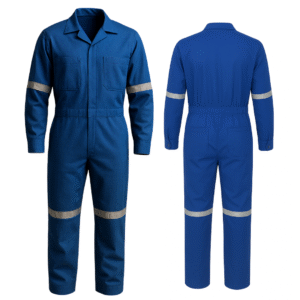 Overol básico azul rey 100% algodón con reflejante y bolsillos