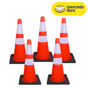 Cono Vial 91cm Naranja con Reflejante (5 pzas)