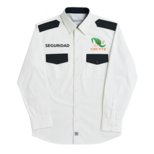 Camisa blanca manga larga bordada