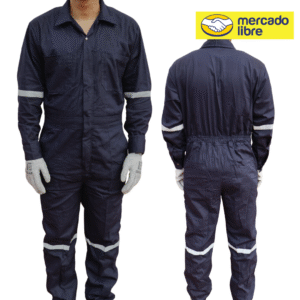 Overol básico azul marino 100% algodón t-34/48 c/reflejante