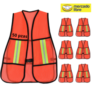 Chaleco de malla 50 pzas unitalla con reflejantes