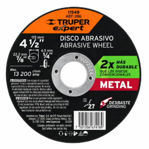 DISCO DE DESBASTE DE METAL DE 4 1/2 TRUPER